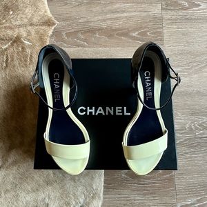 Authentic Chanel Wedge -platform Sandals